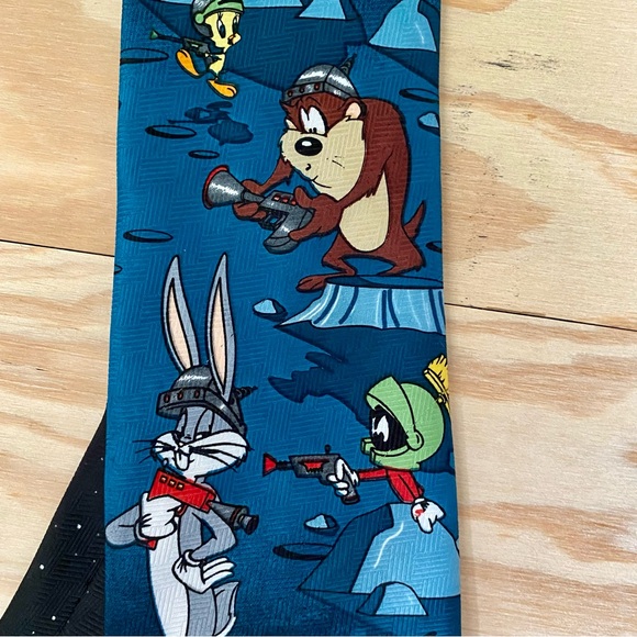 Vintage Looney Tunes Outer Space Classic Tie, Bugs Martin Taz Tweetie Donald - Picture 3 of 10